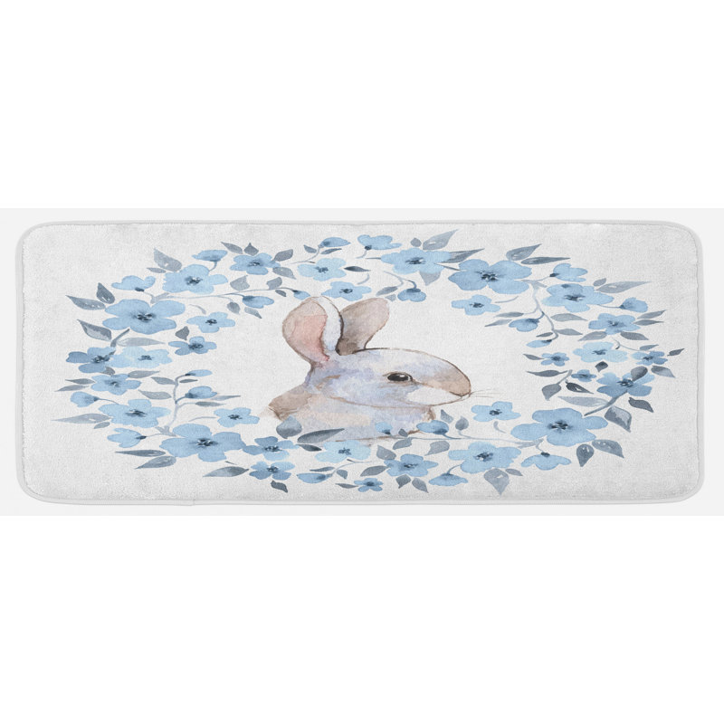Tapis de cuisine à fleur aquarelle