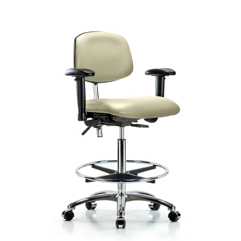 Beauregard Vinyl Drafting Chair, Adobe, Glides, Not Included