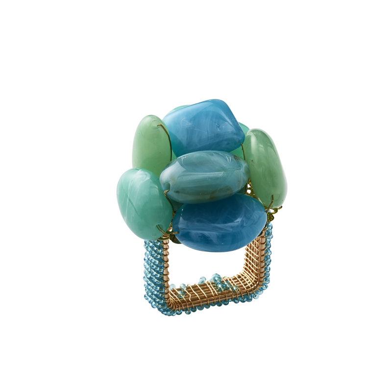 Sea Stone Napkin Ring, Seafoam