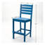 Ensemble de salle à manger à hauteur de bar en PEHD Lake Blue avec chaises Adirondack (3 pièces)