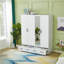 Armoire en bois manufacturé avec miroir, blanc