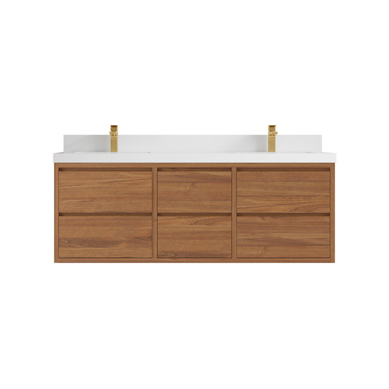 Ensemble de meuble-lavabo double 60 po avec dessus Madison, Blanc