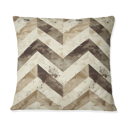 Coussin décoratif beige à motif de chevrons gris Dream II