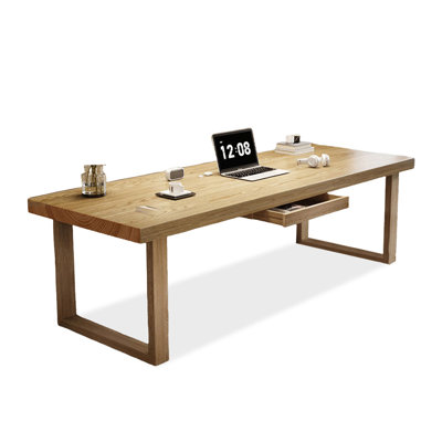 Bureaux rectangulaires en bois massif brun