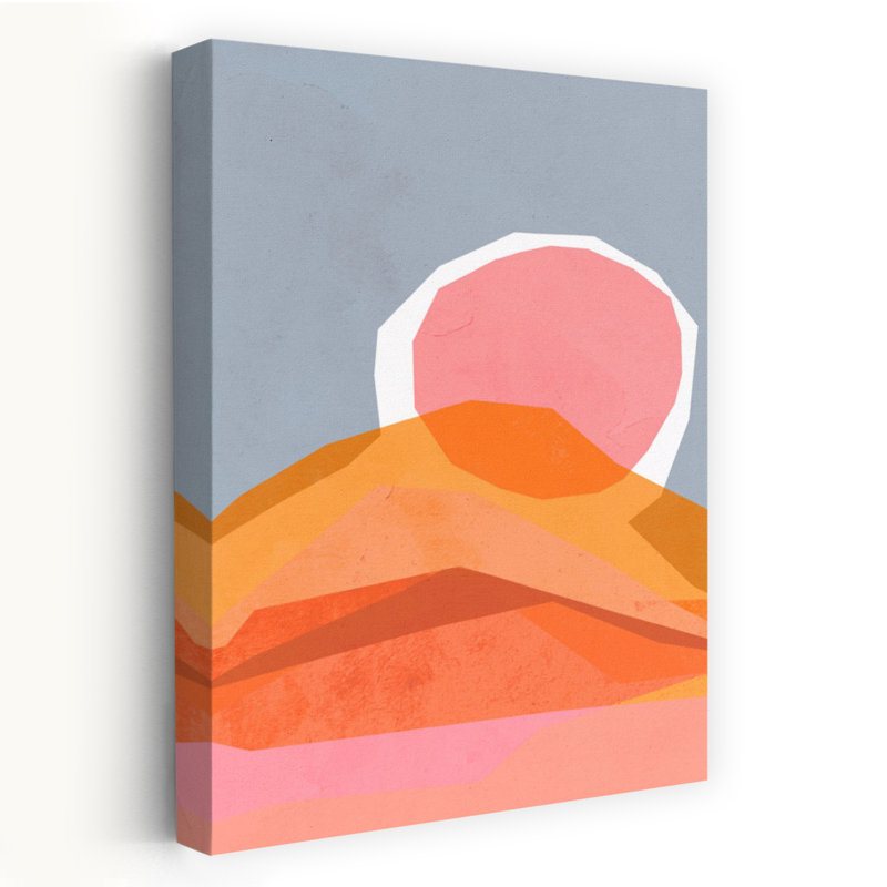 Sunriseincolorado, paysage géométrique abstrait de montagne, art mural, H 36 po x l 24 po