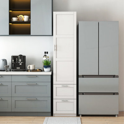 Standard Kitchen Pantry,Tall Cabinet,Freestanding Cabinet With  One Door  And Two Drawers For Kitchen, Dining Room
