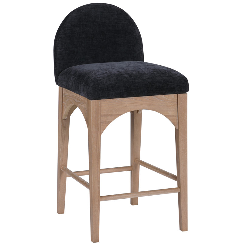 Waldorf Counter Stool, Black Chenille, Natural