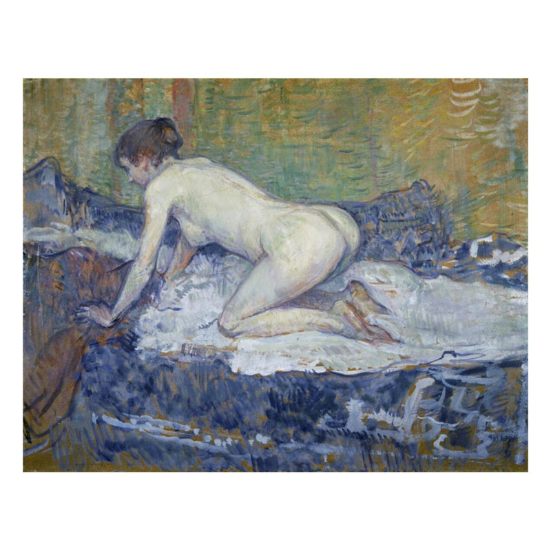 «Red-Headed Nude Crouching» par Henri de Toulouse-Lautrec - estampe numérique, H 22 po x l 28 po