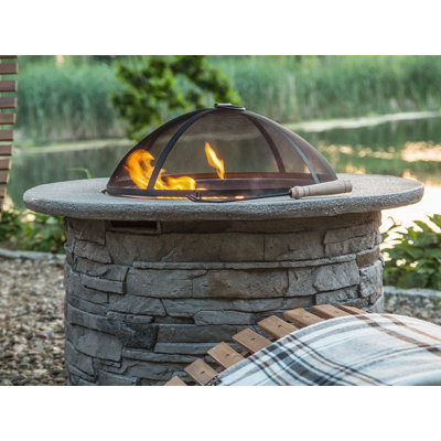 Round Concrete Wood Burning Fire Pit