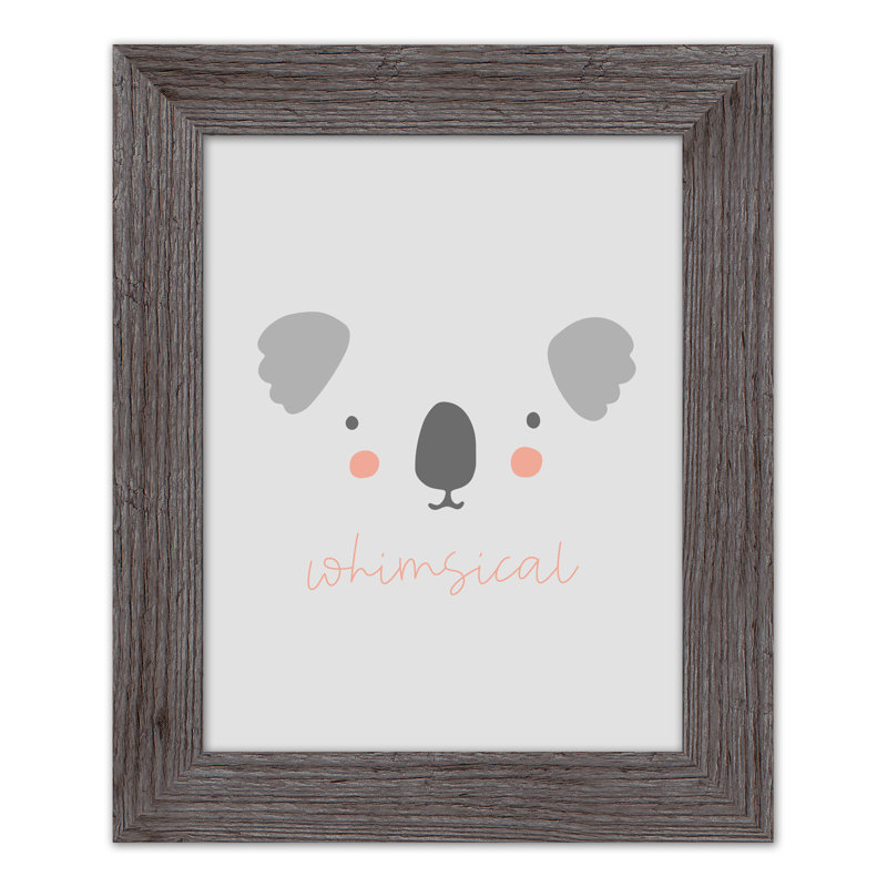 Art encadré fantaisiste, Cadre gris, H 14 po x l 11 po x P 0,75 po