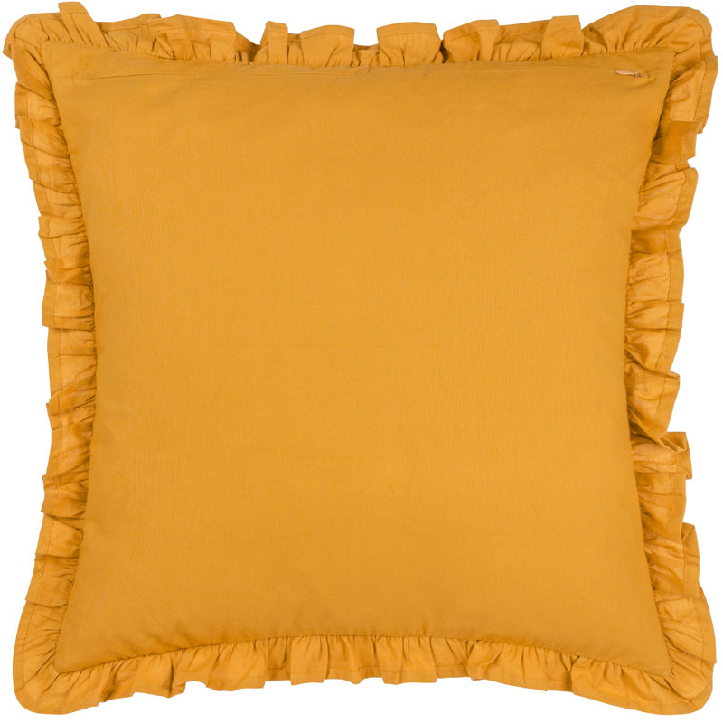 Floral Square Throw Pillow Cover, Ochre