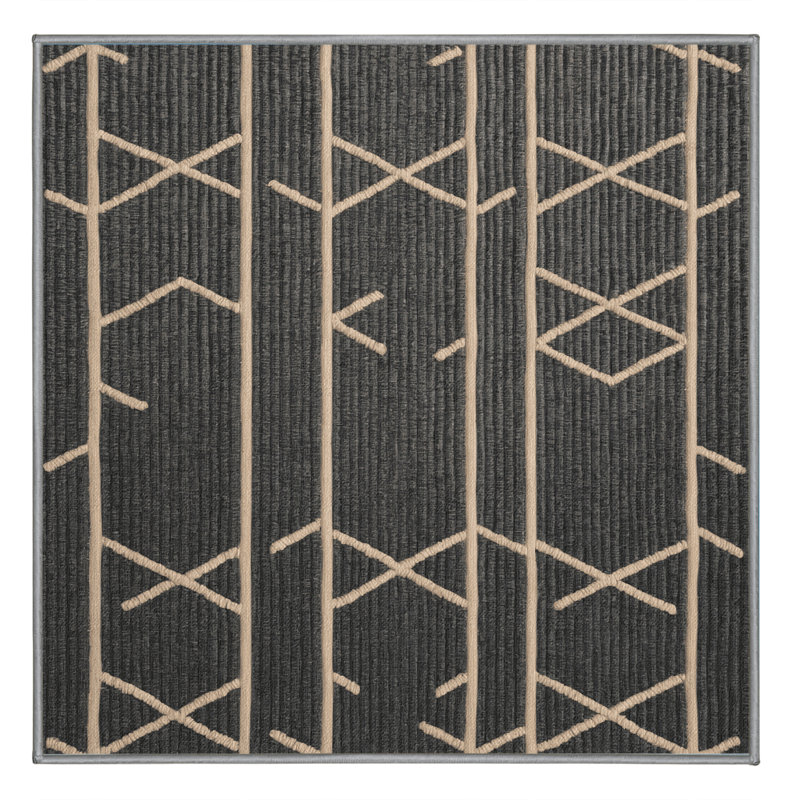 Machine Washable Trellis Gray Area Rug, Square 7'