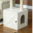 White Cat Tree with Litter Box Enclosure