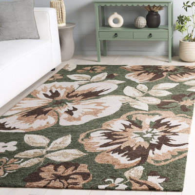 Laine touffetée à la main Jardin; Tapis d'intérieur floral en coton
