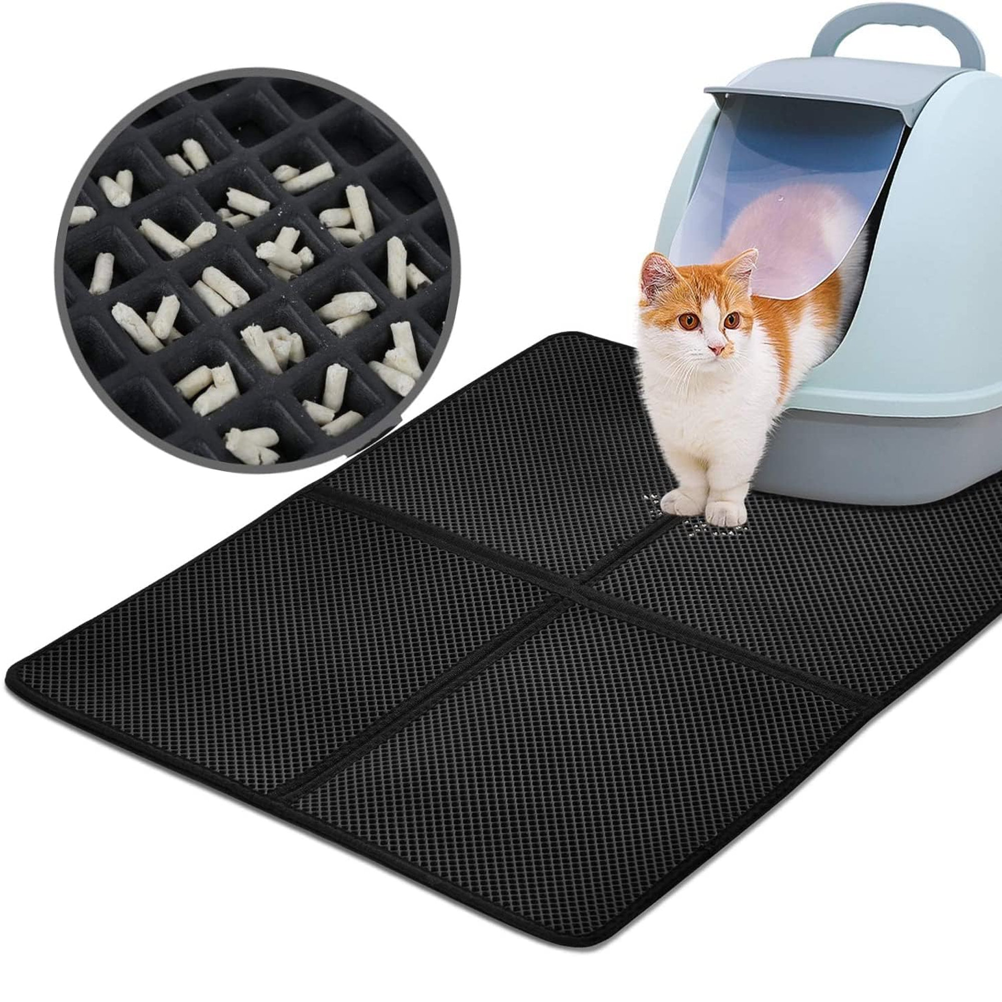 Double-layer Cat Litter Mat Trapper Foldable Pad Pet Rug Eva Foam Rubber  Cushion