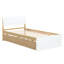 Structure de lit simple avec tête de lit blanc brillant et lit gigogne en chêne pour chambre à coucher-597262793