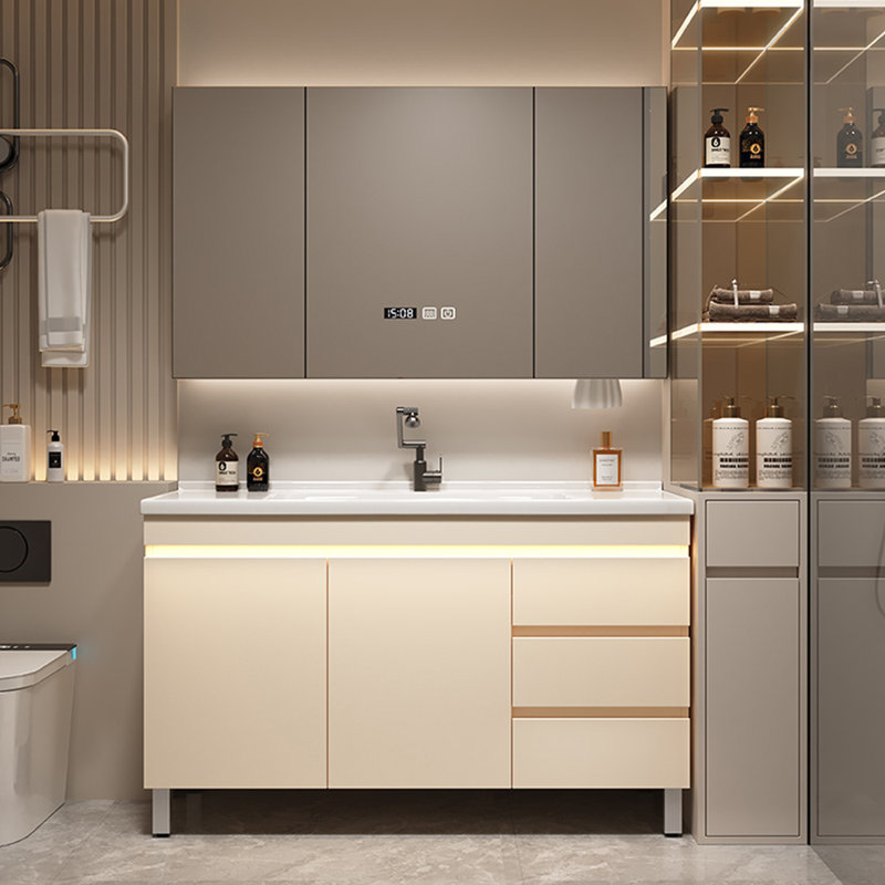 Armoire de salle de bain de style crème