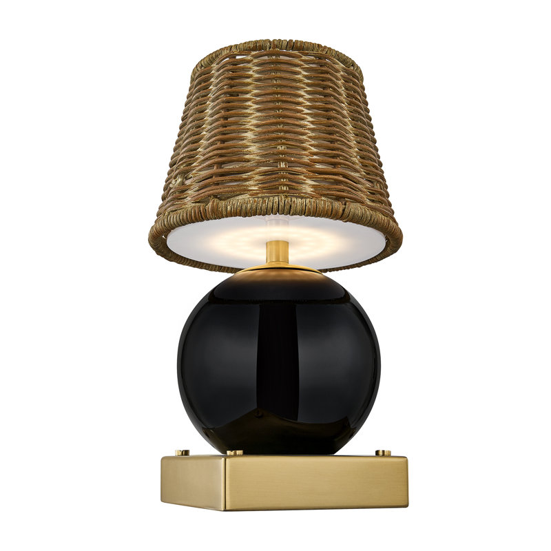 Lampe de table Sally rechargeable à 1 lumière, couleur noire, Noir