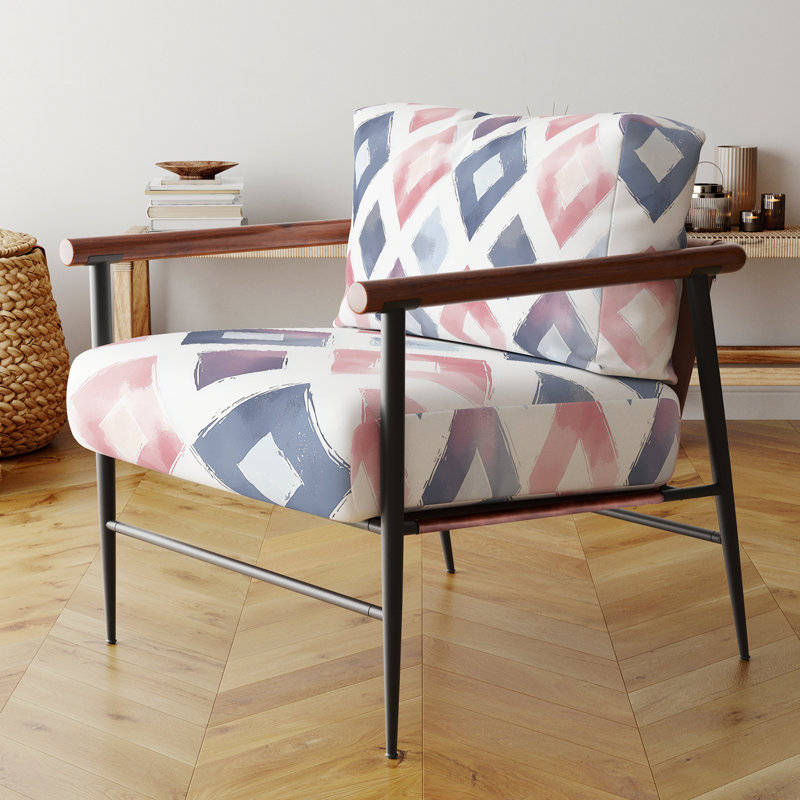 Chaise rembourrée Kids, Bras ronds bruns