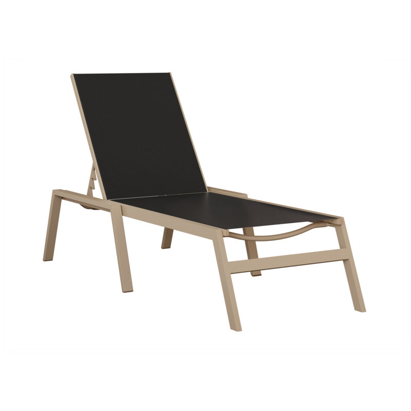 Chaise longue sans accoudoirs Berlin Gardens Vida, Noir, Sahara moucheté