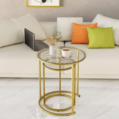 Gundy Glass Top Nesting Coffee Table
