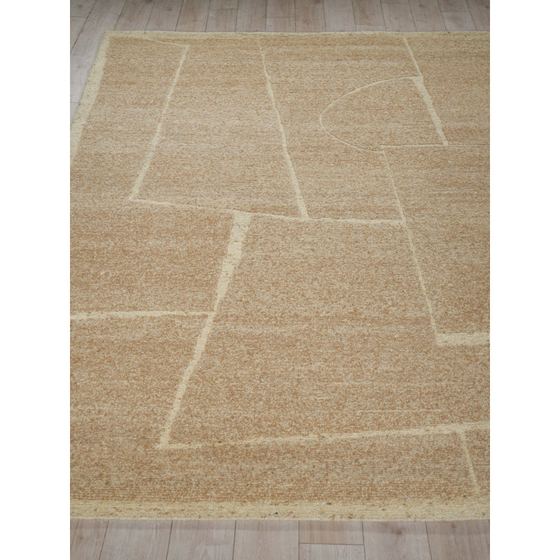 Amara Hand Knotted New Zealand Wool Camel Area Rug, 10'X14'