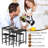 Modern 5-Piece Counter-Height Dining Set | Space-Saving Iron & Wood-Grain Bar Table with 4 Stools for Small Spaces-1844932168-1844932169