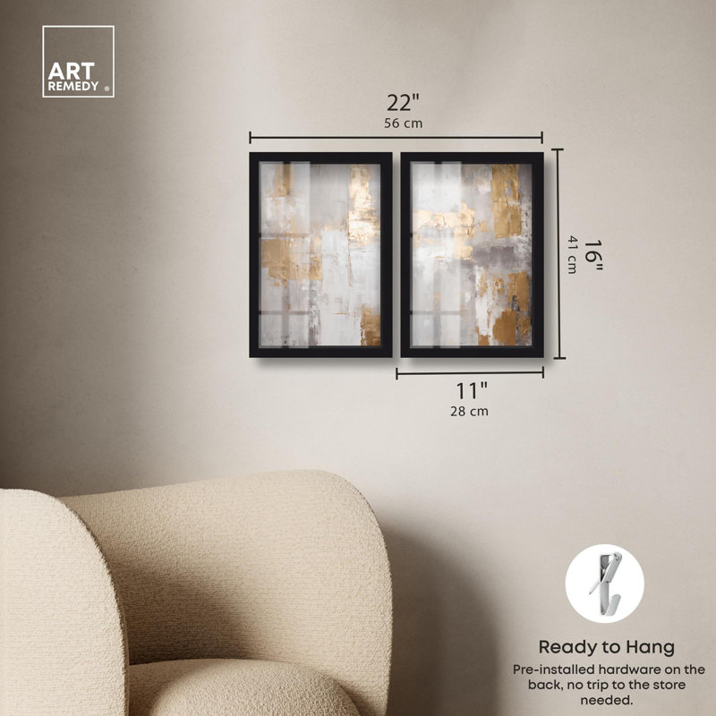 Tranquility Gold Art , Noir, H 16 po x l 11 po