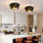 2-Pack Modern Crossed Black Metal 2-Light Flush Mount Ceiling Light(Bulb Not Include)-1275895423