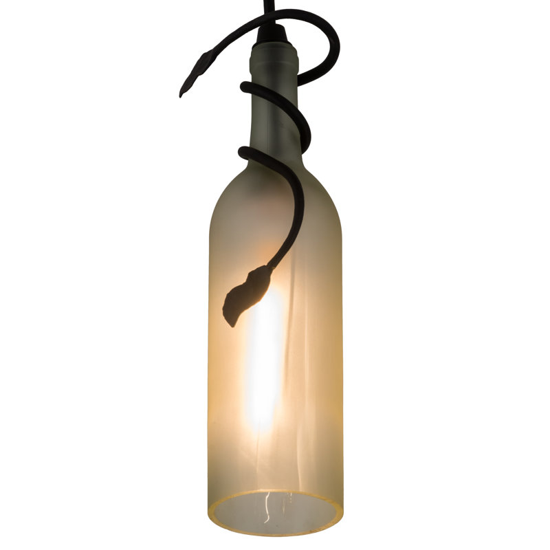 Luminaire suspendu en pot 1 lumière Saige, Blanc givré, H 84 po x l 4 po x P 4 po