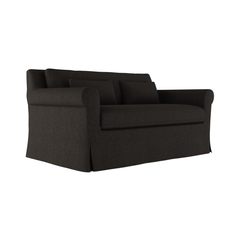 Causeuse Crosby, Velours moelleux chocolat, H 32,5 po x l 60 po x P 38 po, Ébène