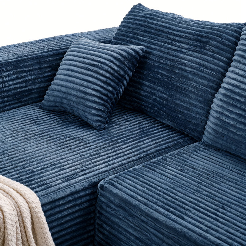 Canapé modulaire en L de 92,5 po pour canapé modulaire en forme de L avec assise profonde et sans compression, sans méridienne
