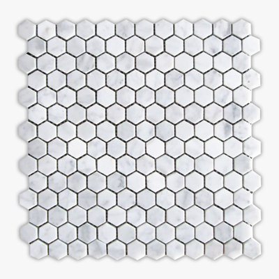 1 in. x 1 in. Honeycomb Marble Tile