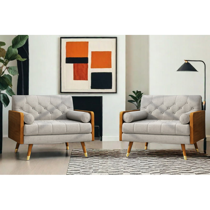 Fauteuil en polyester 95,88 cm de large Ingi, Beige