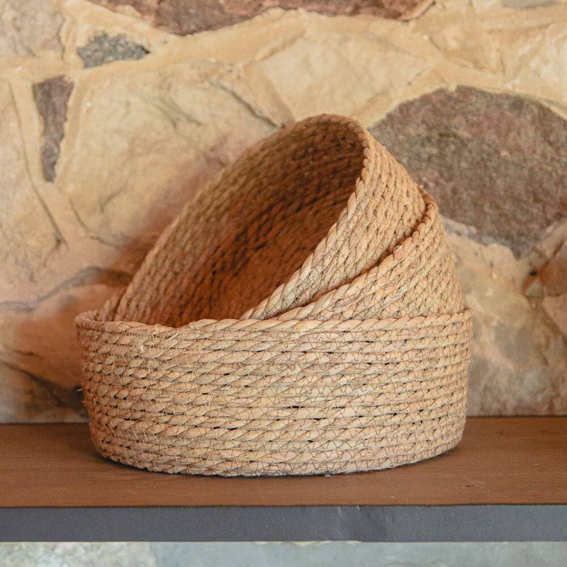 S/3 ROUND SEAGRASS BASKETS