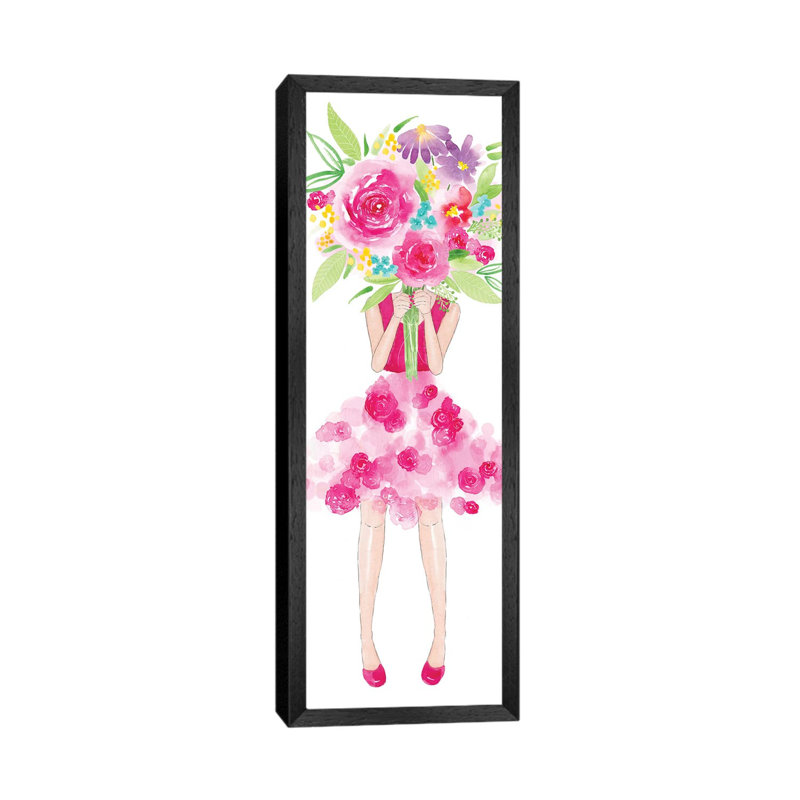 Flower Girl 1 Piece Wall Art on Canvas, 121.92 cm H x 40.64 cm W, Black Framed