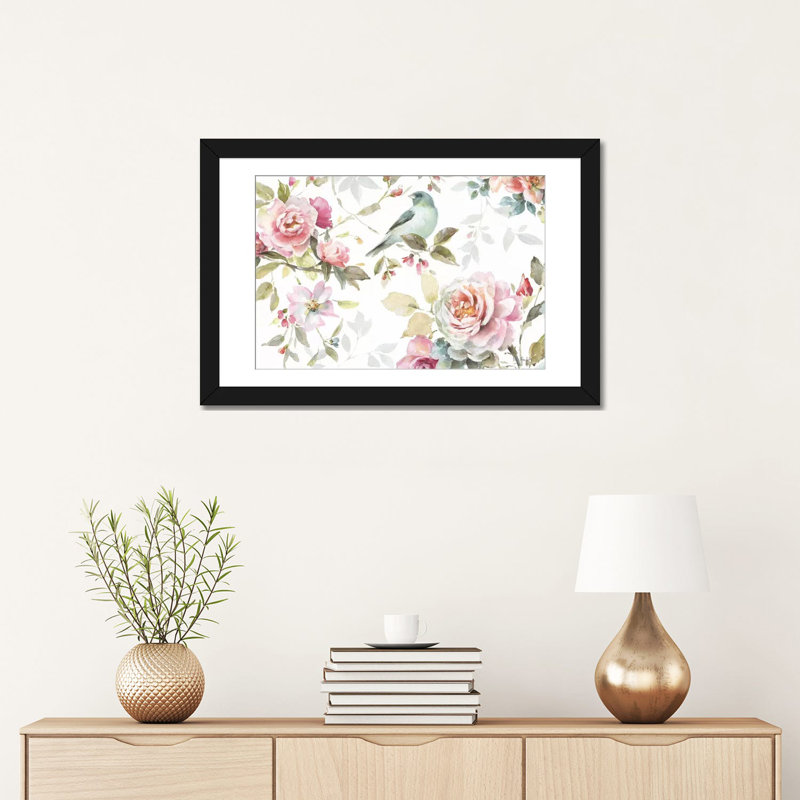 «Beautiful Romance III», impression sur toile tendue, H 16 po x l 24 po x P 1 po, Papier d'art encadré noir, Blanc
