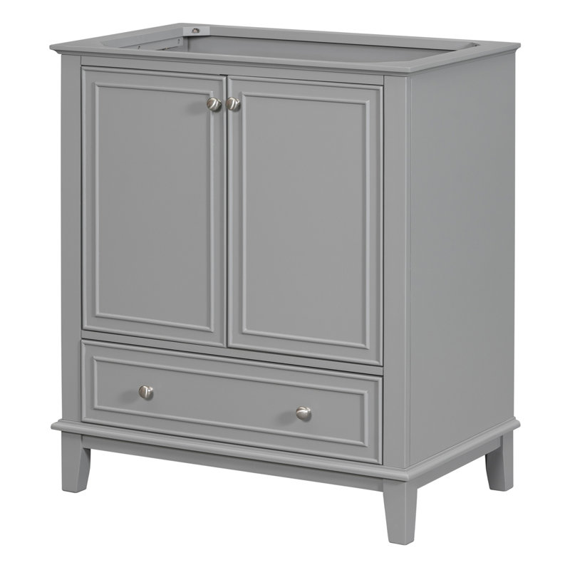30" Gray Freestanding Bathroom Vanity Base with Drawer