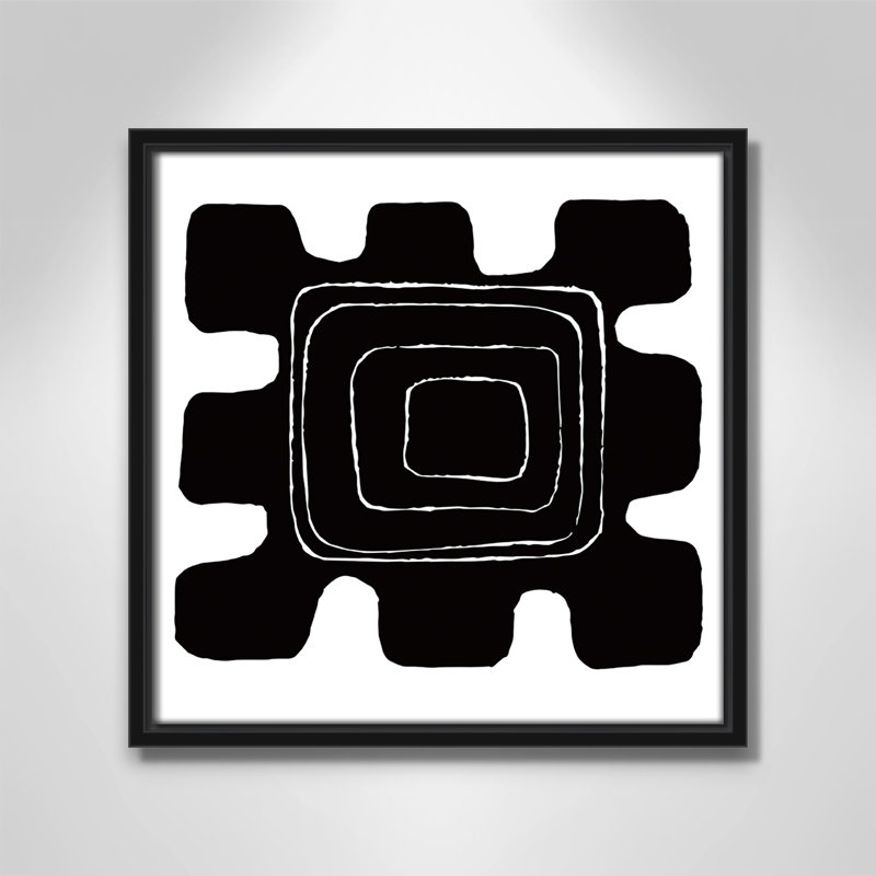 Minamilist Minimalist 3 - Toile à cadre flottant, Toile avec cadre noir, H 13,5 po x l 13,5 po x P 2 po