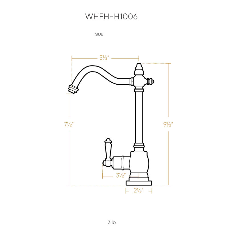 Whitehaus Point of Use Instant Hot Water Drinking Faucet With Traditional Spout, Polished Nickel