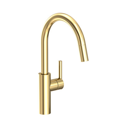 East Linear Single Handle Pull Down Kitchen Faucet