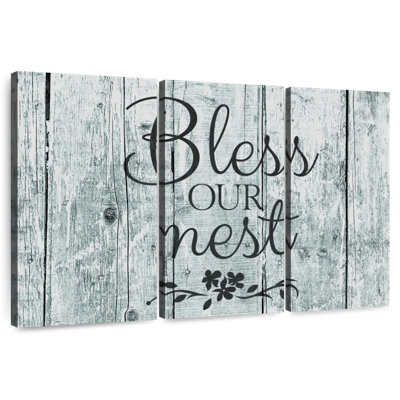 Bless Our Nest Typography Wall Sign