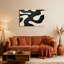 Abstrait noir et crème à motif de vagues tendues sur toile tendue sur toile, ensemble de 1-297452920