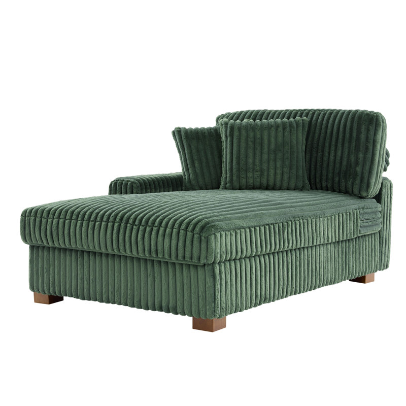 Upholstered Chaise Lounge, Green
