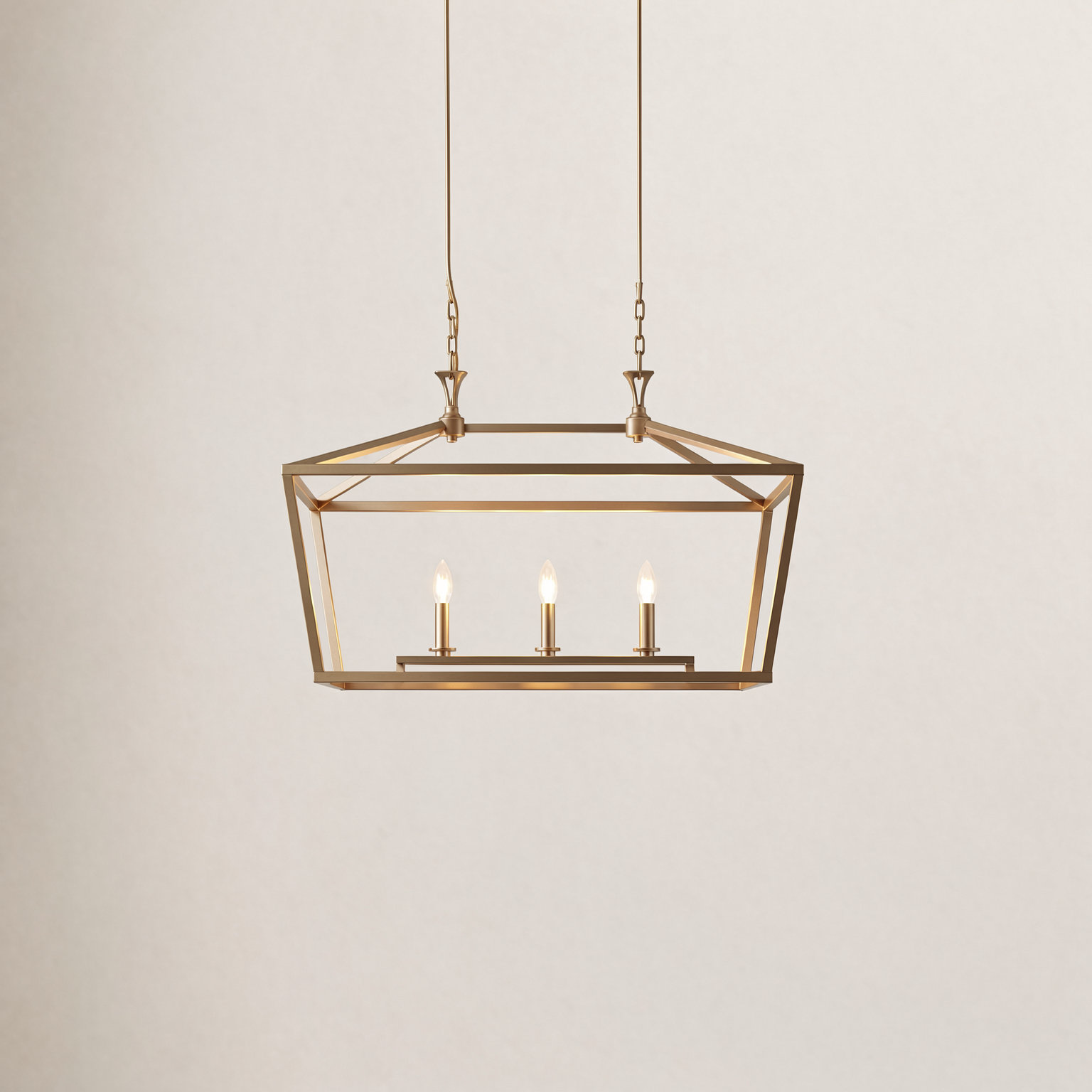 Hastings Dimmable 3-Light Pendant, Warm Brass
