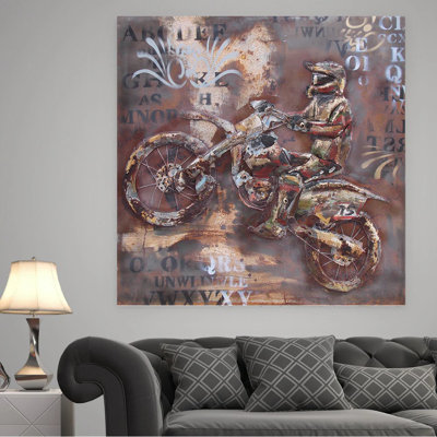 Motocycliste mâle - impression sans cadre