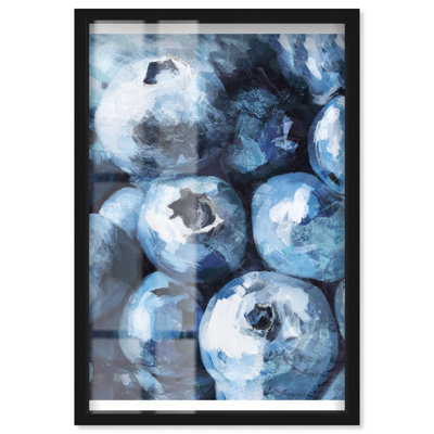 Blueberries in summer Blue Decor Shadowbox Print by Art Remedy