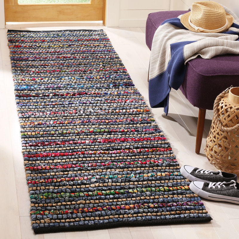 Doleman Hand Woven Cotton/Jute Rug in Natural, Runner 2'3" x 8'
