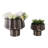 Aedin Planter Set Metal Scalloped Edge Design Home And Garden Decor Set Of 2 - 11", 8" Gold
