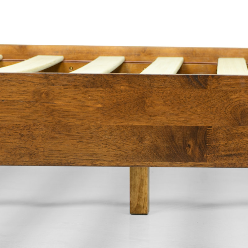 Laboy Solid Wood Bed Frame with Headboard, Solid Wood Platform Bed 800 lbs Capacity, No Box Spring Needed, Non-Slip Noise-Free, 5 Years Warranty